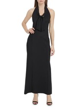 NWT Chiara Boni Bambi Halter Gown Dress 8U.S./44IT Black MSRP$995