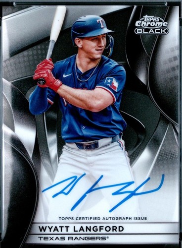 2025 Topps Chrome Black Wyatt Langford Blue Refractor Auto /150 