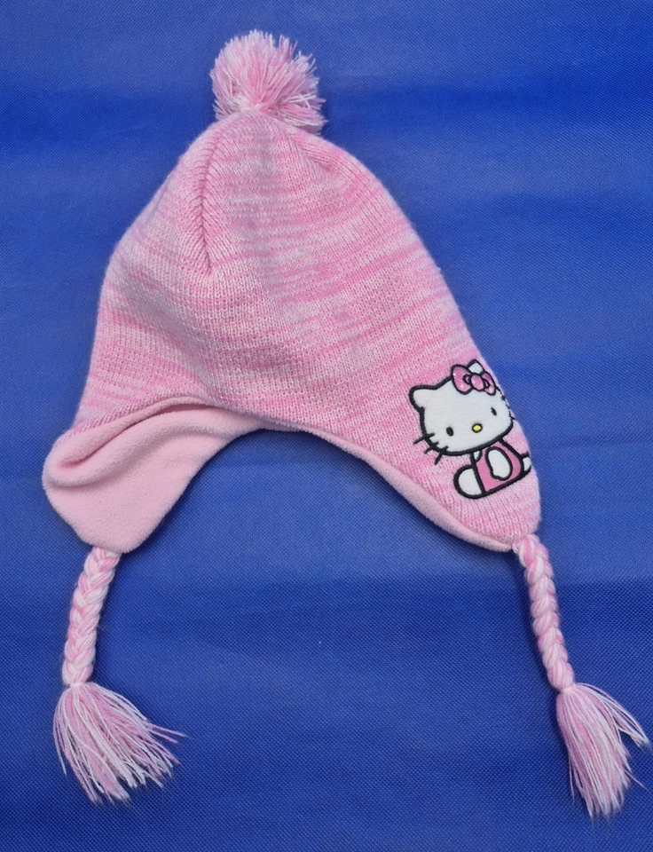 Hello Kitty 粉色羊毛衬里针织无檐帽儿童均码伯克希尔时尚 — 第 4/4 张图片
