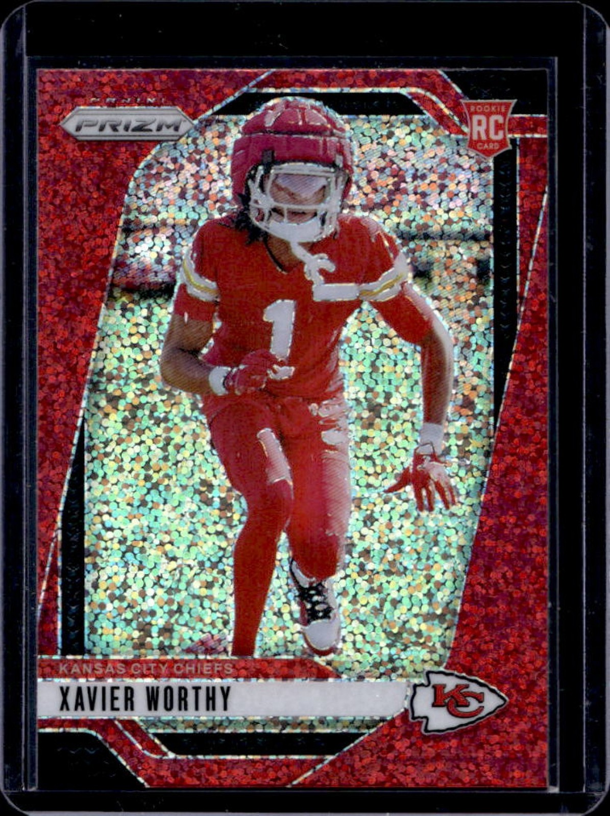 2024 Prizm Xavier Worthy RC Red Sparkle Rookie #399 Chiefs