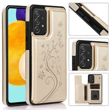 For Samsung Galaxy A56 A36 A26 A16 PU Leather Back Wallet Card Holder Phone Case