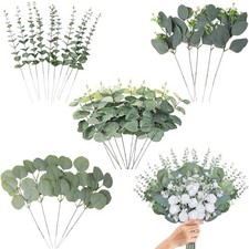 Eucalyptus Stems Bulk Pcs, 4 Kinds Mixed Artificial Silver Dollar Eucalyptus 30