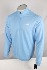 Adidas Men's Elevated 1/4 Zip Pullover Long Sleeve Blue Burst