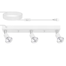 Plug in Track Lighting, 16" LED Track Light Fixtures Ceiling, White 3 Way GU1...