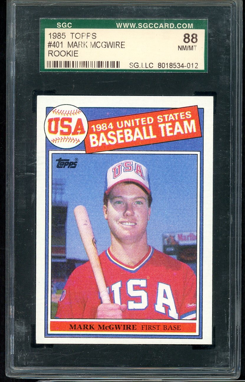 1985 TOPPS #401 MARK MCGWIRE A'S SGC 8 NM/MT 544785 (KYCARDS)