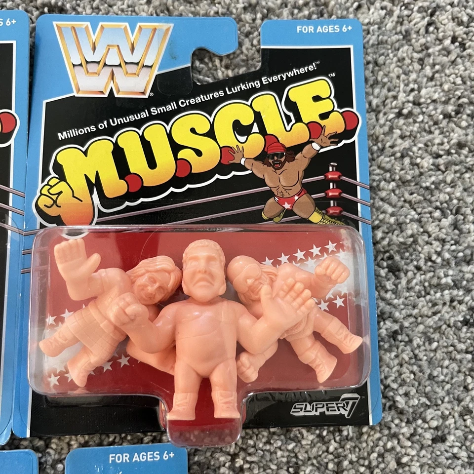 WWF/WWE M.U.S.C.L.E. figures by Super7 & Mattel - 3 packs, 9 classic wrestlers - Изображение 4 из 4