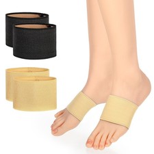 Dimeho 2 Pairs Arch Support Sleeves 3.93  2.55 Inch, Black, Skin Color