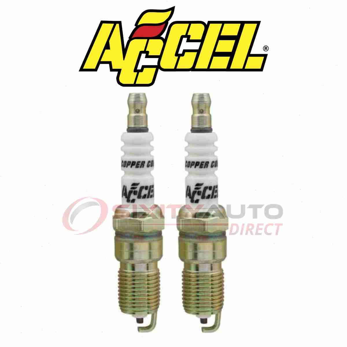 2 pc ACCEL Spark Plug for 2001-2002 Chevrolet Silverado 2500 HD 6.0L V8 - fv