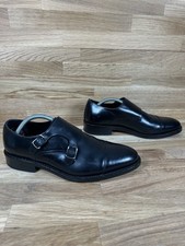 Samuel Windsor Shoes Mens Black Leather Monk Buckle Formal Dress Smart Size UK 7