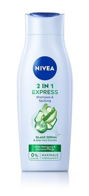 Nivea 2in1 Express Shampoo Spülung 400ml Aloe Vera Glanz Serum Haarpflege