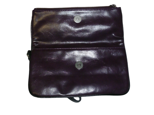 Simply Vera Wang Aubergine lila Kupplung 9""x 5"" gefaltet mit Handgelenk - Bild 4 von 4