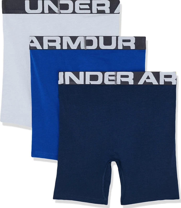 Under Armour K2603 充电棉 3-Pk 6 英寸平角内裤男式 L 码 — 第 2/4 张图片