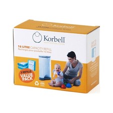 Korbell Refill Recharges dirty diaper bag FOR 16lt bin 3x