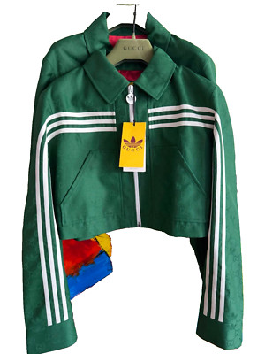 100% Authentic Gucci Adidas Collab Green Jacket 650-011925