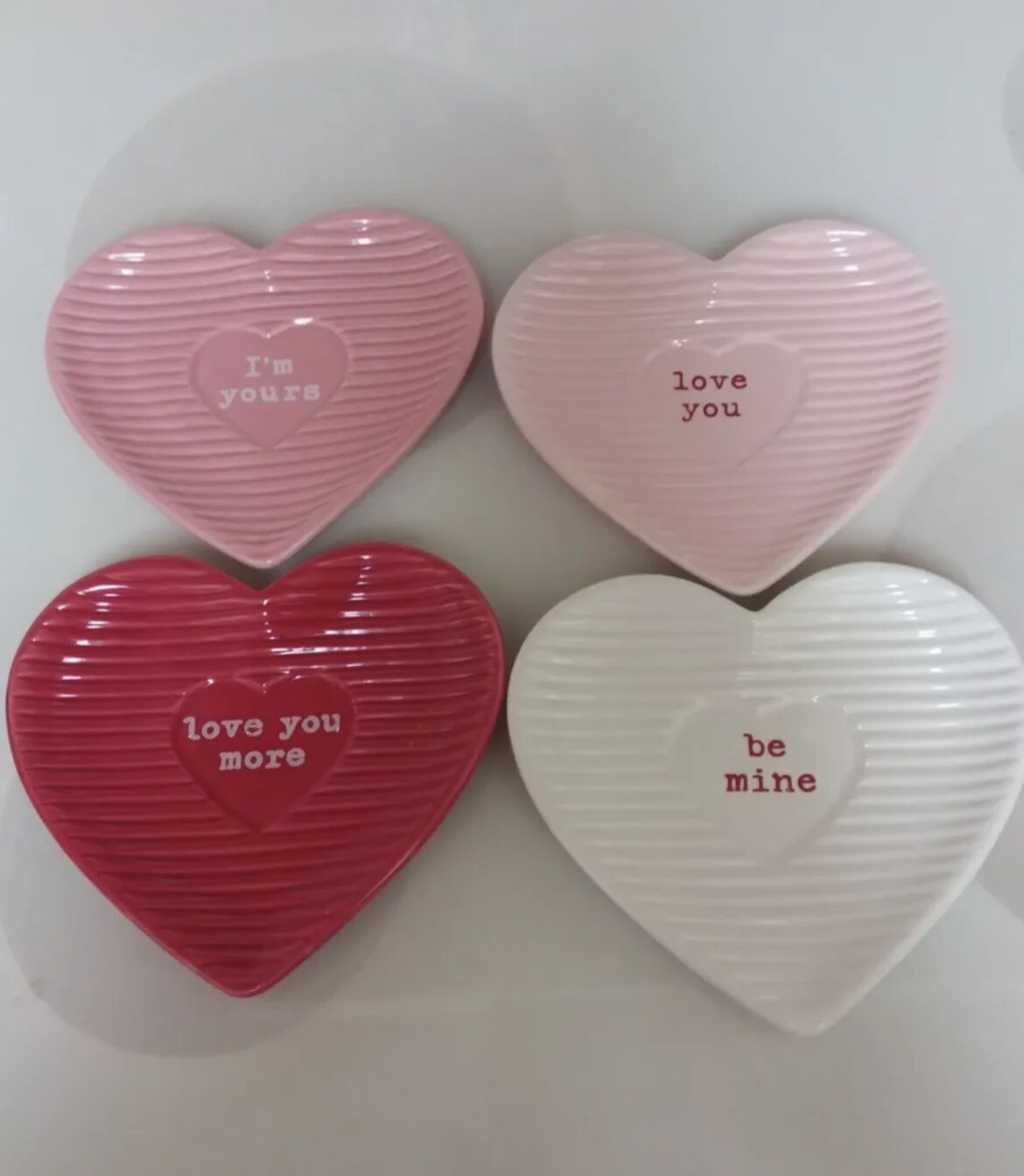 4pc Sheffield Home Valentines Conversation Heart Appetizer Dessert