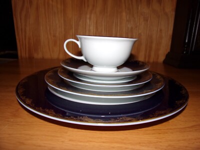 Rosenthal China Classic Rose Collection 1 Place Setting 5 pc,Gold