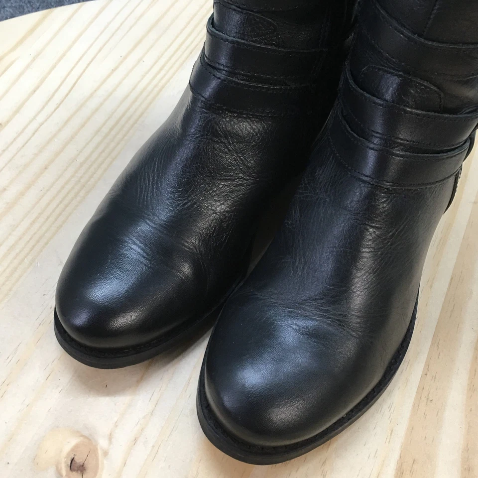 Botas Matisse para mujer 6 WC negras altas para montar cuero negro hasta la rodilla bloque informal Foto 4 de 4