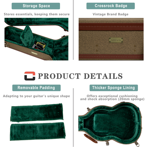 Crossrock Master Series - Les Paul E-Gitarrenkoffer aus Holz - Sicherheitsschloss - Bild 16 von 27