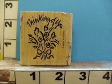 Stampin up 1993 thinking of you flower bouquet rubber stamp 2X