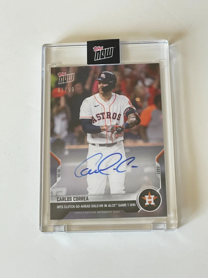 2021 Topps Now 974 Carlos Correa 10/15/22 Astros ALCS Signed AUTO Autograph #/99 - Image 3 of 4