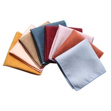 Men Solid Velvet Pocket Square Handkerchief Wedding Party Formal Business Hanky