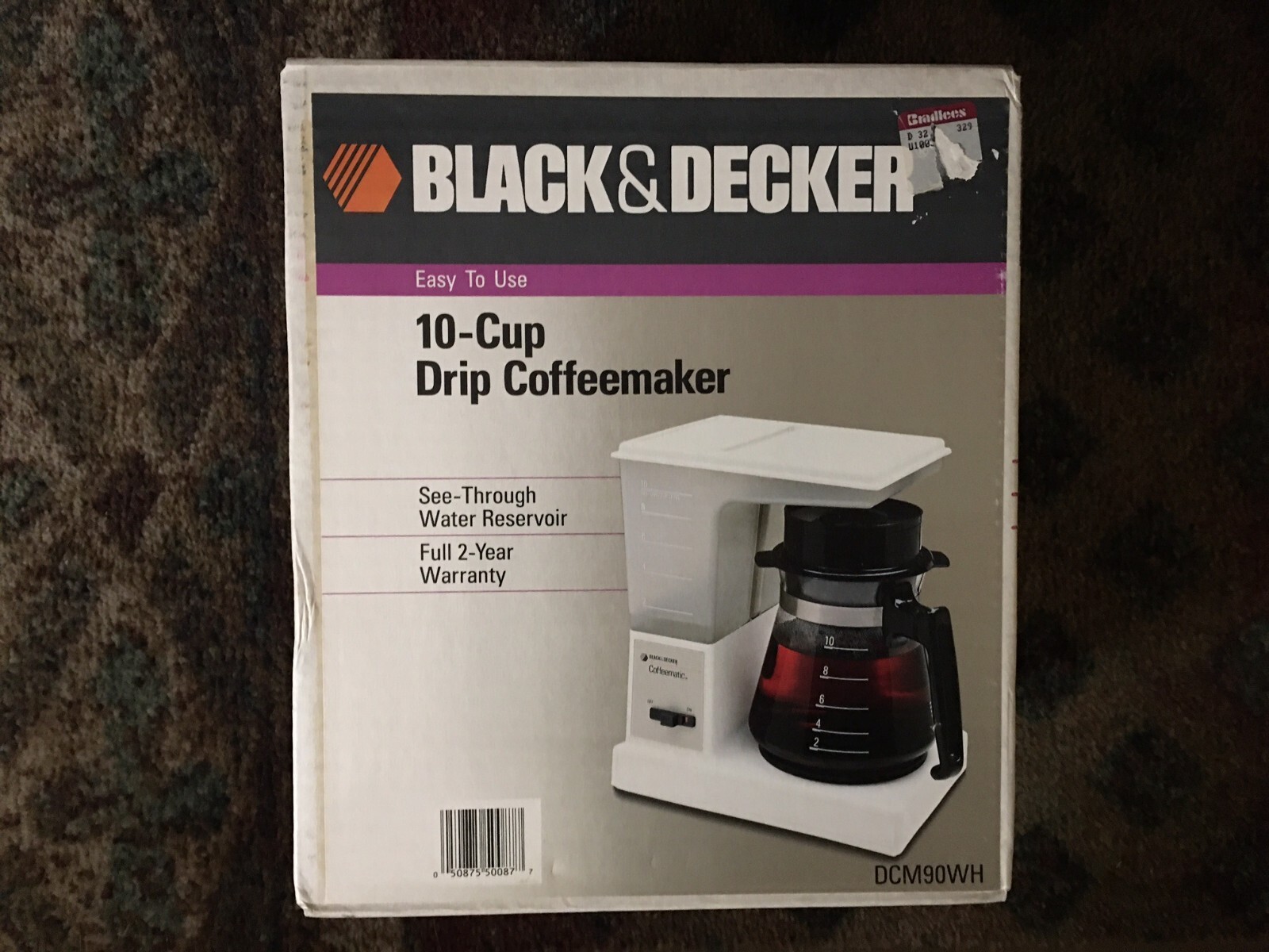 Black and Decker drip coffee maker, 10 cup, DCM90WH, New in unopened box