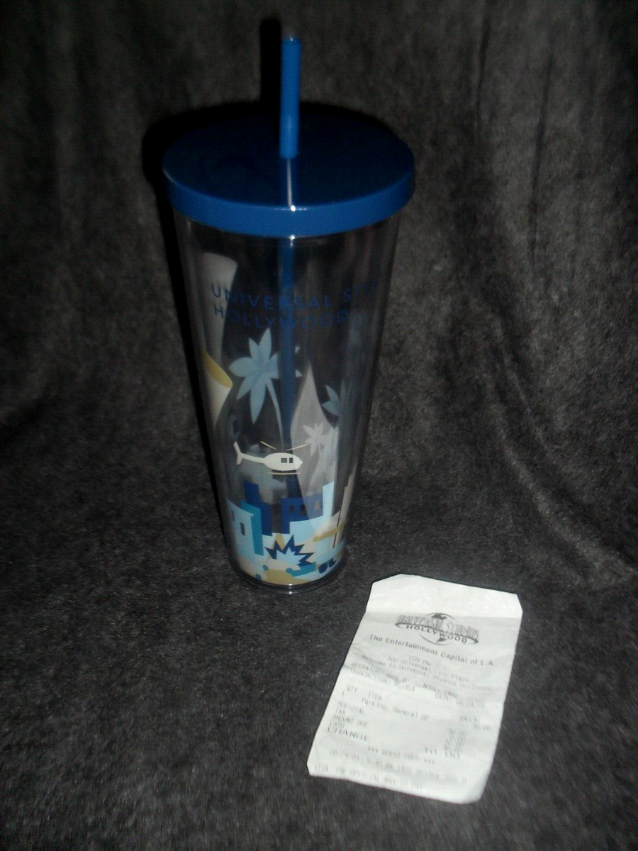 NEW UNIVERSAL STUDIOS HOLLYWOOD 24 oz ACRYLIC COLD CUP TUMBLER WITH STRAW |  eBay