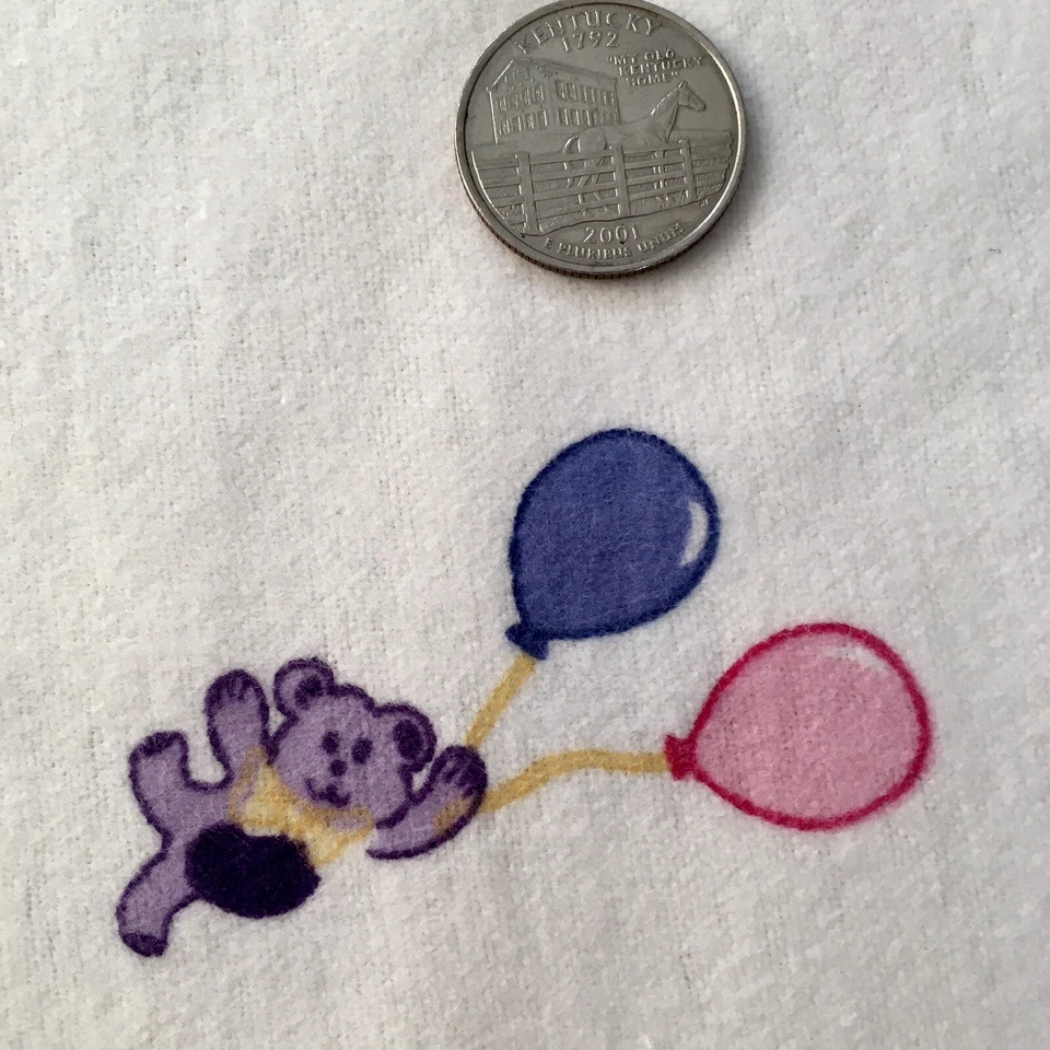 White Flannel with Balloons & Teddy Bears - 1 yard - Image 3 of 4