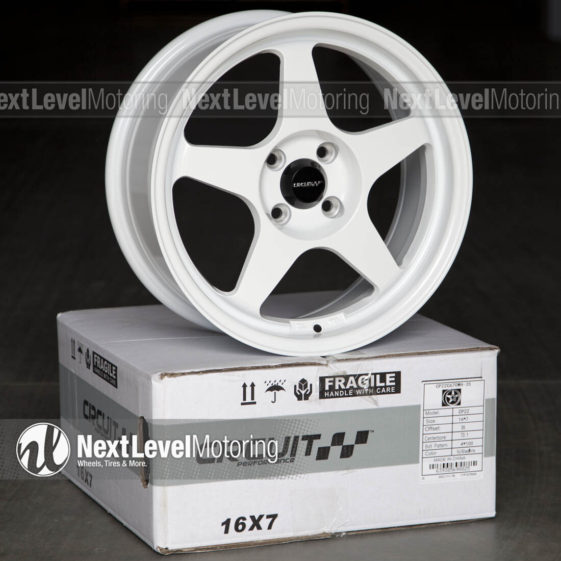 TL01強化シャーシ ホワイトホイール 4 CIRCUIT CP22 16x7 4x100 +35 WHITE WHEELS SPOON FITS MAZDA MIATA