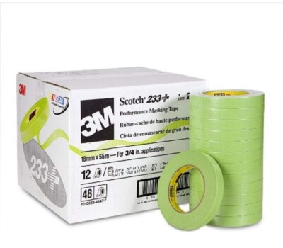 3M 26334 Scotch Performance 233+ 18 mm Green Masking Tape (48 Rolls)
