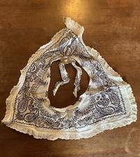 Vintage Womens Square Dance Collar  Star Tie White Paisley Country Western