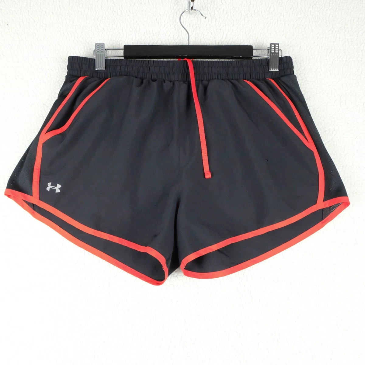 Under Armour Shorts Womens Large Black Red Athletic Loose Heatgear High  Waist