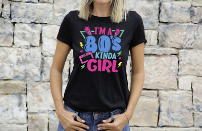 80s Fancy Dress Costume TShirt For Women Retro Im A 1980s Kinda