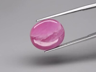 17.46ct Oval Cab Purplish Red 6 Ray Star Ruby Gemstone (Heated