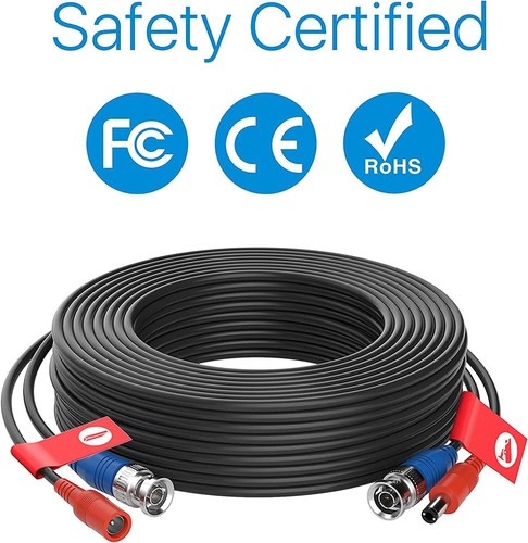 ZOSI 4 PIEZAS 60 FT 18M CCTV Cámara de Seguridad Video Alimentación BNC Cables de Cable para DVR - Imagen 5 de 8