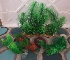 Aquarium Plants 1 Large 3 Small Green and Red