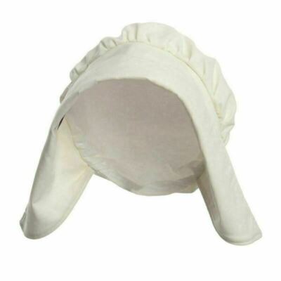 Women's Purtian Hat White Bonnet Colonial Girls Prairie Medieval Peasant  Bonnet