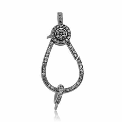 925 Solid Silver Natural Pave Diamond Lobster Clasp Finding