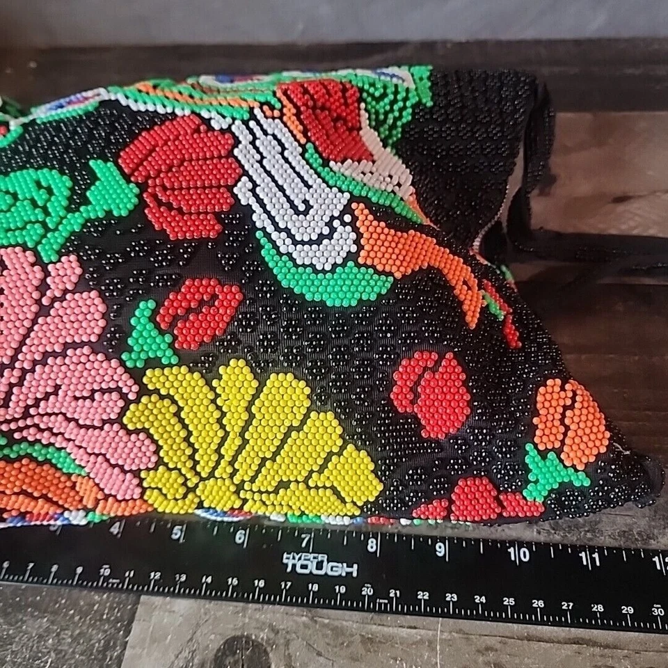 60-е Конфеты Dot бисером сумка с павлинами и цветок мотив многоцветный богемное - Изображение 3 из 4