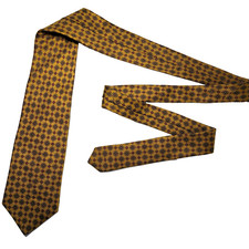 Brooks Brothers Makers Tie Men's Gold Floral Silk Necktie Handmade In USA