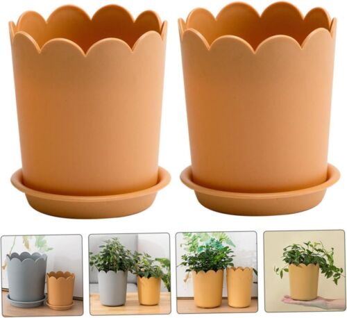10Pcs Planter Pot Sturdy Plastic Flower Pots Drainage Tray Garden Plant Pots