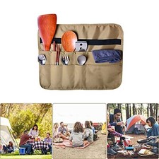 Camping Tableware Storage Bag Picnic Cutlery Organizer Utensils Hanging Bag
