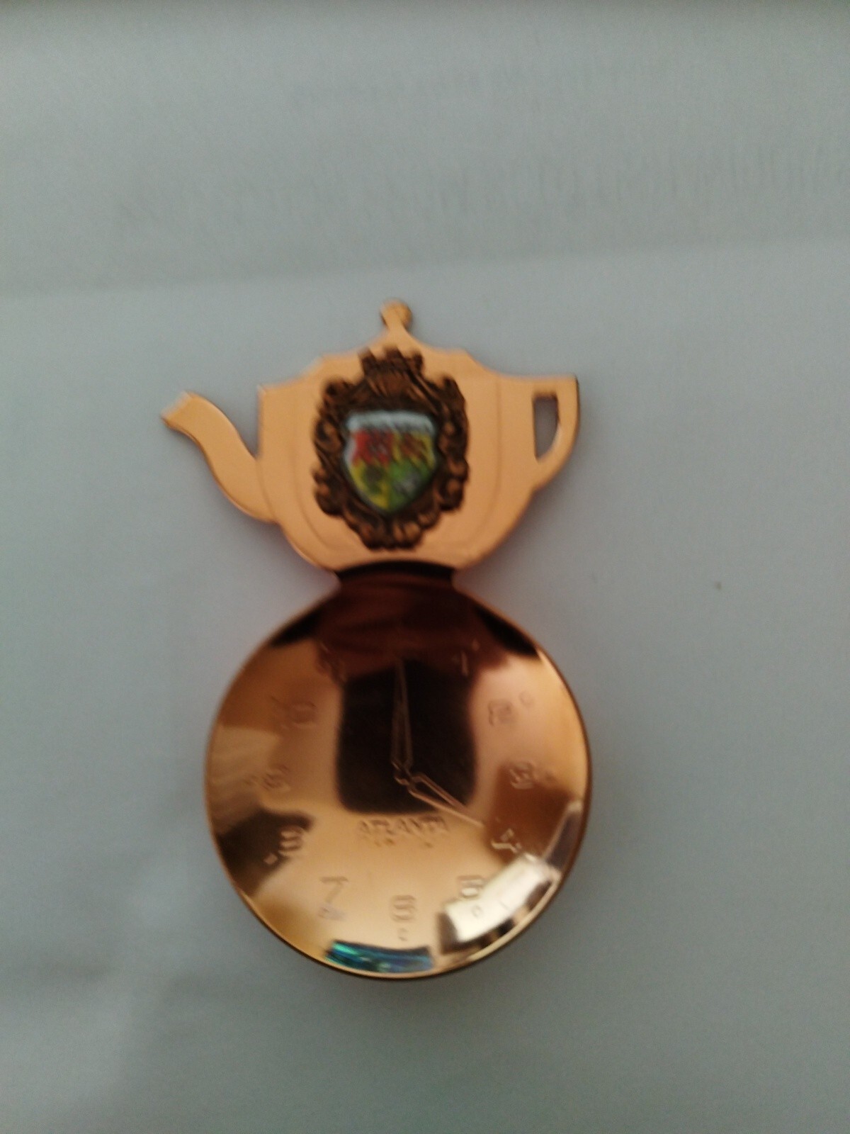 Antique Copper plated souvenir tea caddy spoon (South Africa 4o clock)