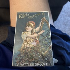 Victorian Trade Card Estey Organ Brattleboro VT Alex Mahan Cortland New York