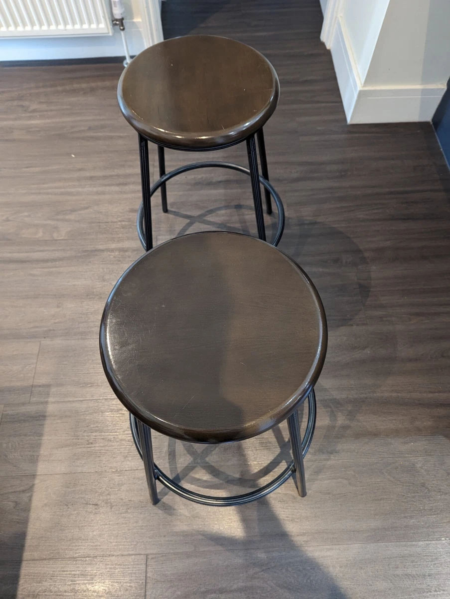 Pair of Calia John Lewis Bar Stools x 2 total black legs DARK