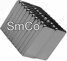 1/2" x 1/4" x 1/16" Blocks - SmCo - Samarium Cobalt Rare Earth Magnet,