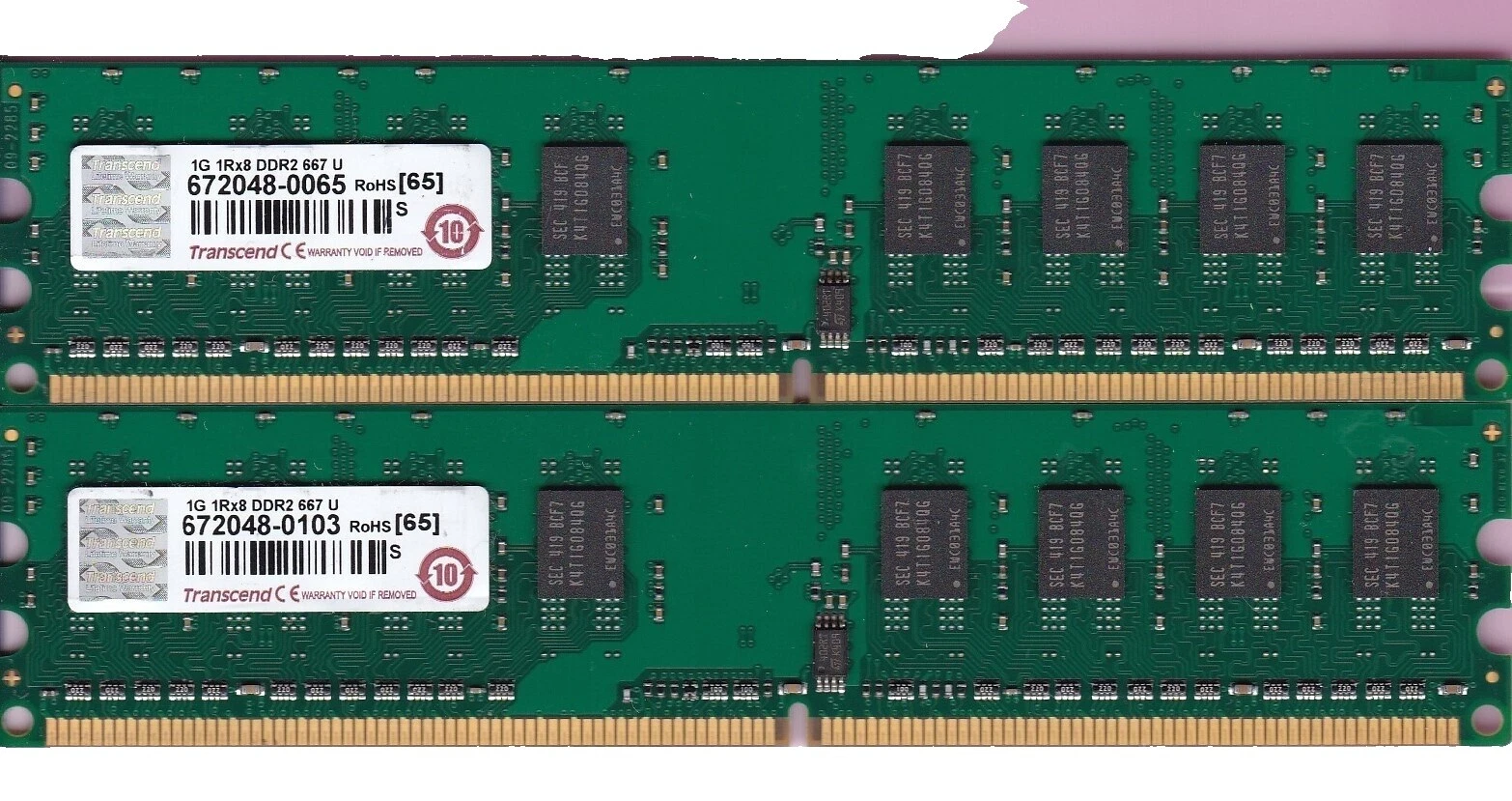 Ordenador Transcend DDR2 SDRAM de 1 GB de capacidad por módulo de memoria (RAM)