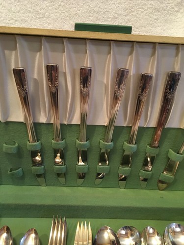 WM Rogers By Oneida AA Heavy Stainless Flatware 37 Pieces Box Vintage Mcm - Picture 3 of 12