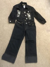 Fabulosity 2 pieces Womens Ladies Jeans Set Jacket Top sz M , Capri Pants sz 5