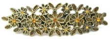 Bronze Color Hair Clip with Shiny Gold Stones BEAUTIFUL  Looks Vintage